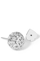 On The Dot Sphere Studs, Plated Brass & Cubic Zirconia